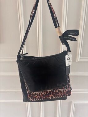 Tahari handbag 3 piece bundle black and leopard print crossbody bag NWT
